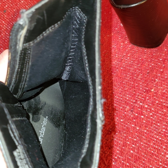 Vintage 90's Square Toed Chunky Heel Platform Boot - Picture 7 of 14